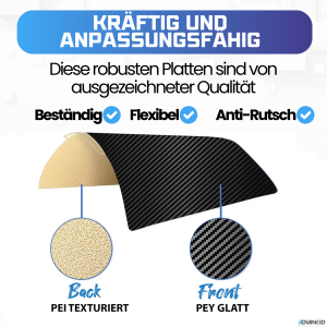 Advanc3D Flexibel tryckplatta med PET- och PEI-lager för 235x235mm 3D-skrivare