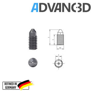 Advanc3D härdat munstycke för utbytbara munstycken Hotend lämplig för A1 mini 0,4 mm