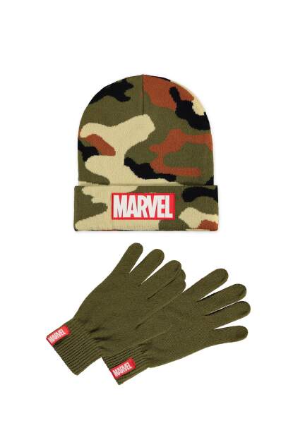 Marvel - Mens Core Logo Giftset (Beanie & Knitted Gloves)