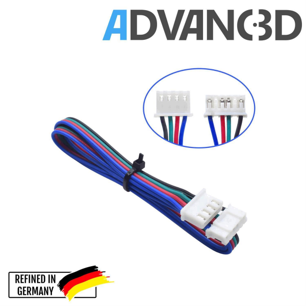 Advanc3D Motor Kabel 6pin JST PH2.0 mit 4pin JST XH2.54 Anschluß 50cm Stepper vorne